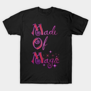 Mother's Day MOM Made of Magic Deep Orange and Pink T-Shirt